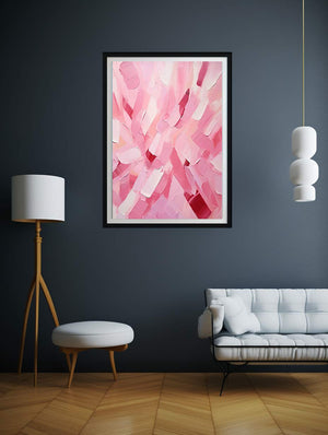 Rose Pink Abstract Art Painting