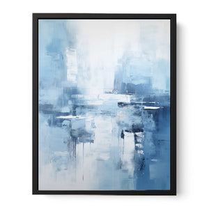 Grey Blue Abstract Painting Canvas Print