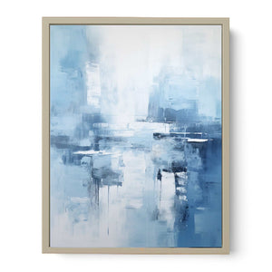 Grey Blue Abstract Painting Art Print
