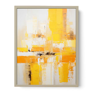 Abstract Yellow White Painting Art Print