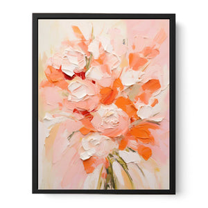 Peach Abstract Roses Painting Canvas Print