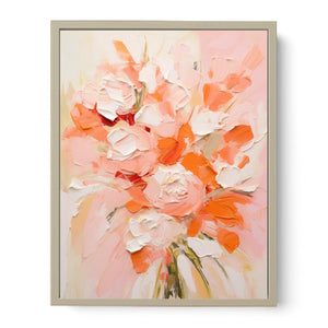 Peach Abstract Roses Painting Art Print