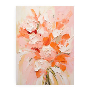Peach Abstract Roses Painting