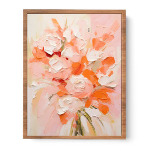 Peach Abstract Roses Painting Poster