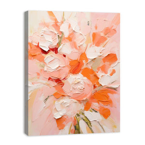 Peach Abstract Roses Painting