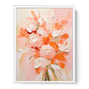 Peach Abstract Roses Painting Framed Print
