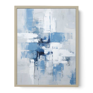 Abstract Grey Blue Painting Art Print