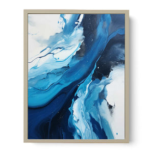 Blue Black Abstract Painting Art Print