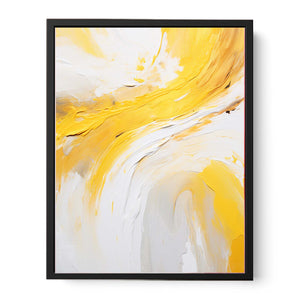 Yellow Abstract Art Strokes Painting Canvas Print