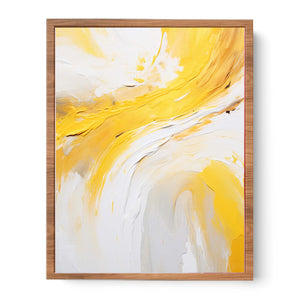 Yellow Abstract Art Strokes Painting Poster