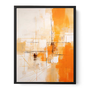 Orange Abstract Art Painting Canvas Print