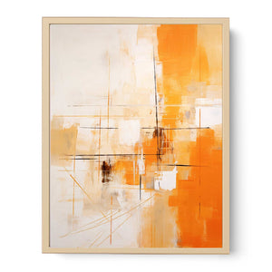 Orange Abstract Art Painting Streched canvas