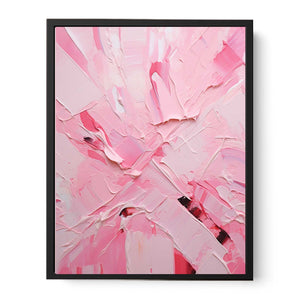 Pink Abstract Art Knife Painting Canvas Print
