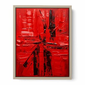 Red Abstract Knife Art Painting Art Print