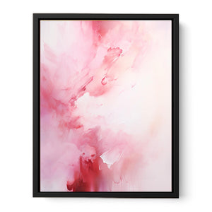 White Pink Abstract Painting Canvas Print