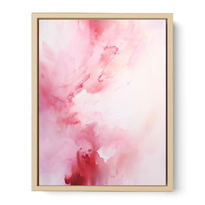 White Pink Abstract Painting Streched canvas