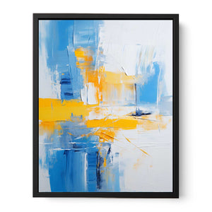 Blue Yellow Abstract Painting Canvas Print