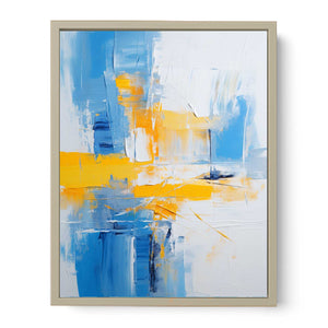 Blue Yellow Abstract Painting Art Print