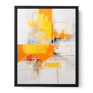 Brown Yellow Abstract Painting Canvas Print