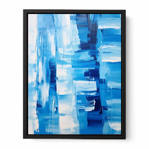 White Blue Abstract Painting Canvas Print