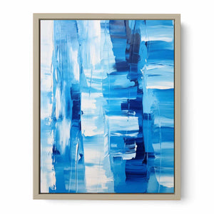 White Blue Abstract Painting Art Print