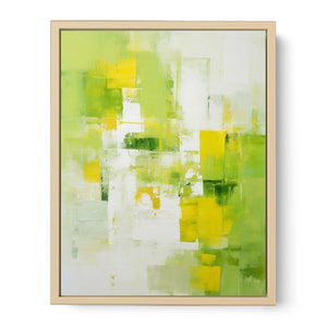 Green Yellow Abstract Painting Streched canvas