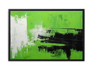 Green Black Abstract Painting Canvas Print