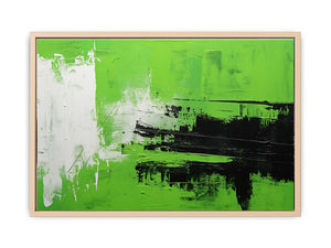 Green Black Abstract Painting Streched canvas