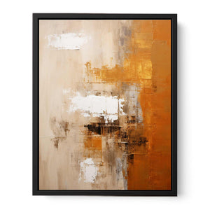 Green Orange Abstract Painting Canvas Print