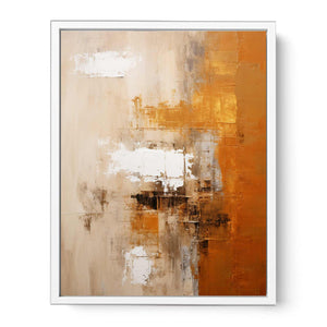 Green Orange Abstract Painting Framed Print