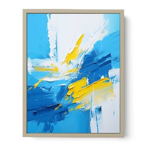 Yellow Blue Abstract Painting Art Print