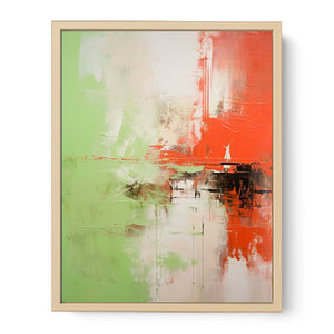 Abstract Painting Red Green Streched canvas