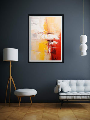 Abstract Painting Yellow Red Painting