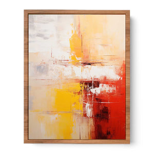 Abstract Painting Yellow Red Poster