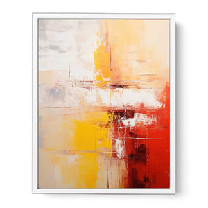 Abstract Painting Yellow Red Framed Print