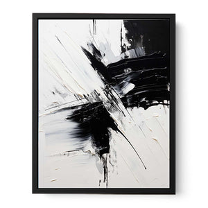 Black White Abstract Painting Canvas Print