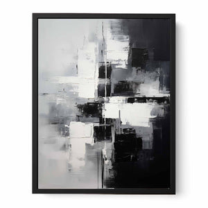 Black And Grey Abstract Painting Canvas Print