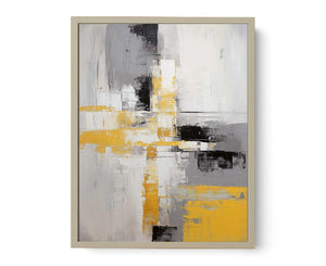 Abstract Painting Grey Yellow Art Print