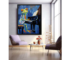 Frog Playing Piano Painting