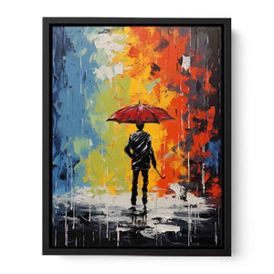 City Stroll Abstract Rain Canvas Print