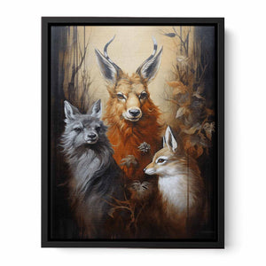 Three Animal Modern Art Painting Canvas Print