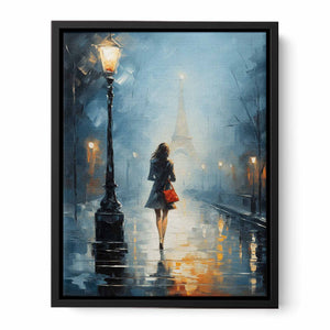 Girl Street Light Modern Painting Canvas Print