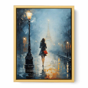 Girl Street Light Modern Painting Streched canvas