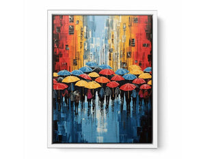 Umbrella Modern Art Painting Framed Print