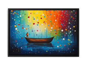 Boat Bubbles Modern Art Painting Canvas Print