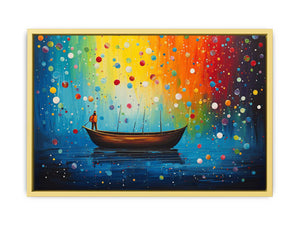 Boat Bubbles Modern Art Painting Streched canvas