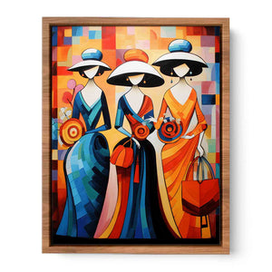 Three Lady With Purse Modern Art Painting Poster