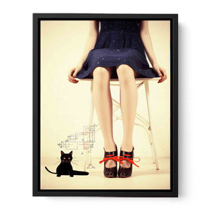 Cat Beneath Her Gaze Canvas Print