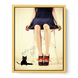 Cat Beneath Her Gaze Streched canvas