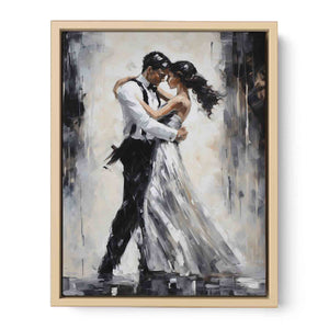 Black And White Couple Dance Modern Painting Art Print